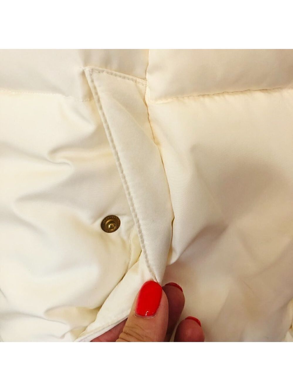 Charter Club Ivory Puffer Vest Fitted Elastic Back Waist Panel Women's Size L - Picture 6 of 10
